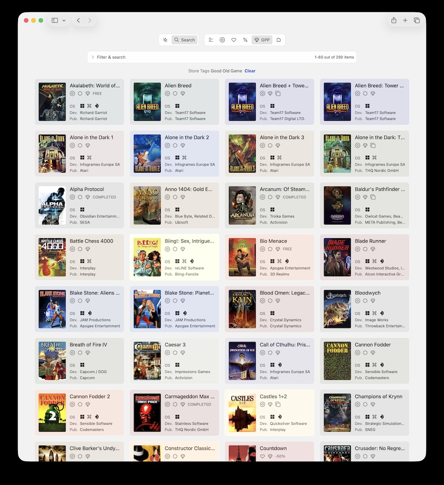 Same catalog as before, but with a light theme